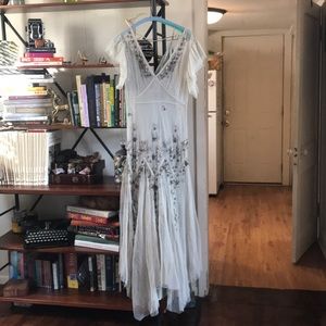 Free People Willow Green Beaded Dress